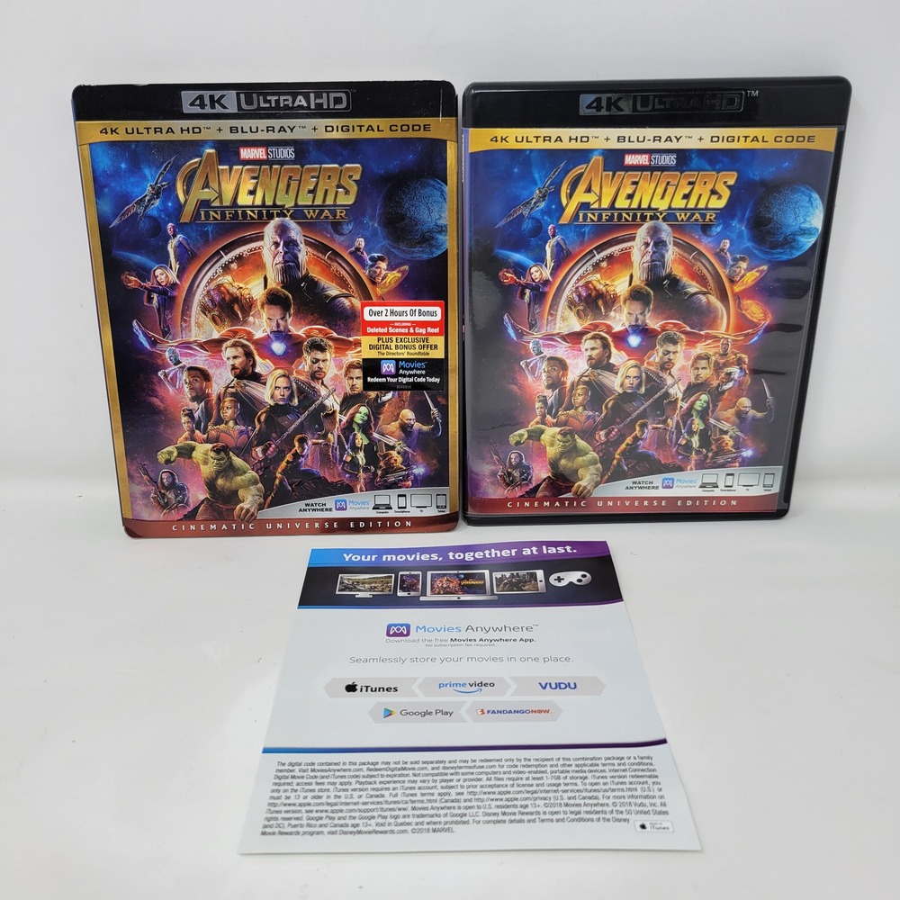 Avengers Infinity War 4K Ultra HD Blu-ray Cinematic Universe Edition Slipcover